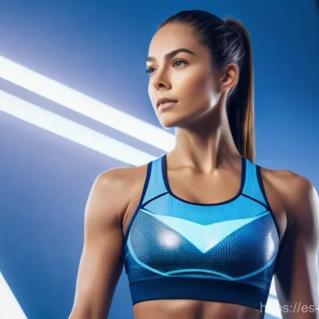 스포츠 공학 - **Prompt 1: Smart Sportswear & AI-Driven Performance**
"A female athlete in her late 20s, with a...