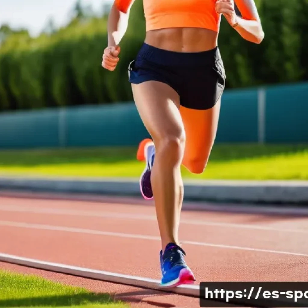 스포츠 인체 해부학 - Dynamic Female Runner Highlighting Leg and Core Activation**

A realistic, full-body shot of a fit a...