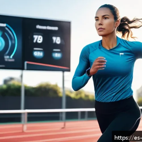 스포츠과학 연구 동향 - A professional athlete wearing smart athletic clothing embedded with biomechanical sensors, running ...