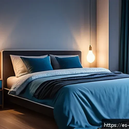 체력 향상을 위한 운동 - A peaceful bedroom scene at night showcasing a young adult peacefully sleeping in bed, wearing comfo...