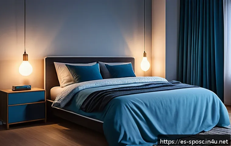 체력 향상을 위한 운동 - A peaceful bedroom scene at night showcasing a young adult peacefully sleeping in bed, wearing comfo...