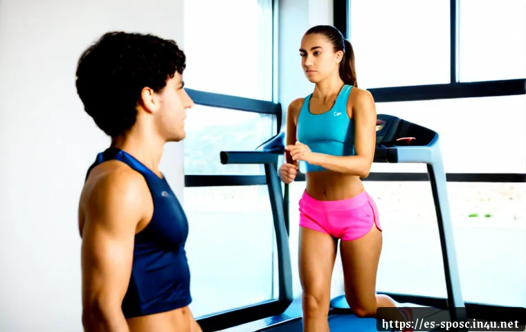 스포츠과학 필수 과목 - Photorealistic university sports science laboratory in Spain, a diverse young adult student wearing ...